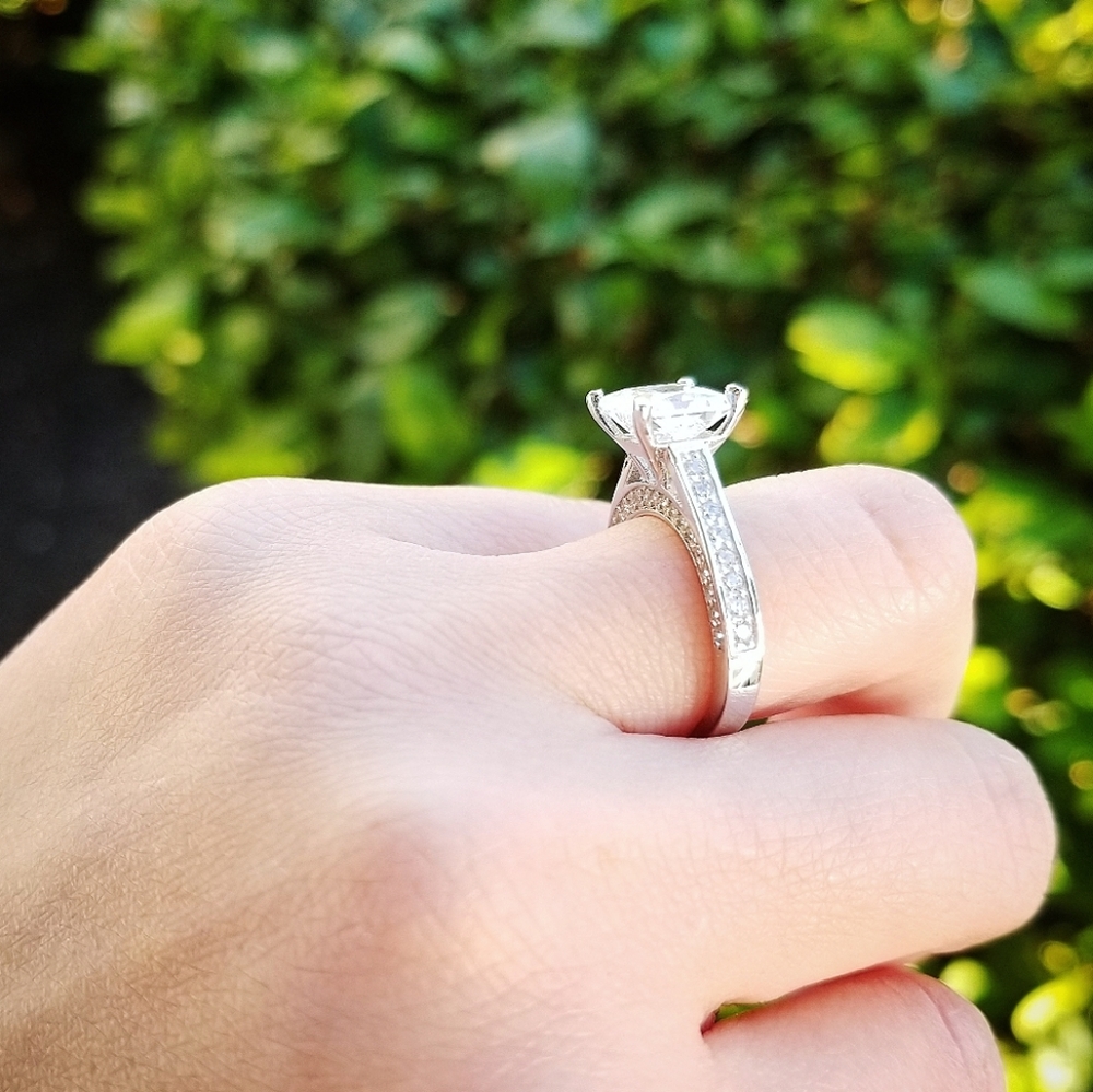 💎NEW💎 SOLID 925 SS SIMULATED DIAMOND RING - Picture 7 of 8